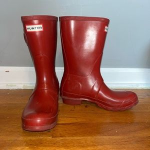 Hunter Women's Original Short Gloss Rain Boots Military Red